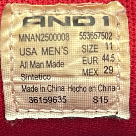 AND 1 Men's Grey/Black High Top Basketball Athletic Sneakers Shoes SZ US 11 - Picture 11 of 11